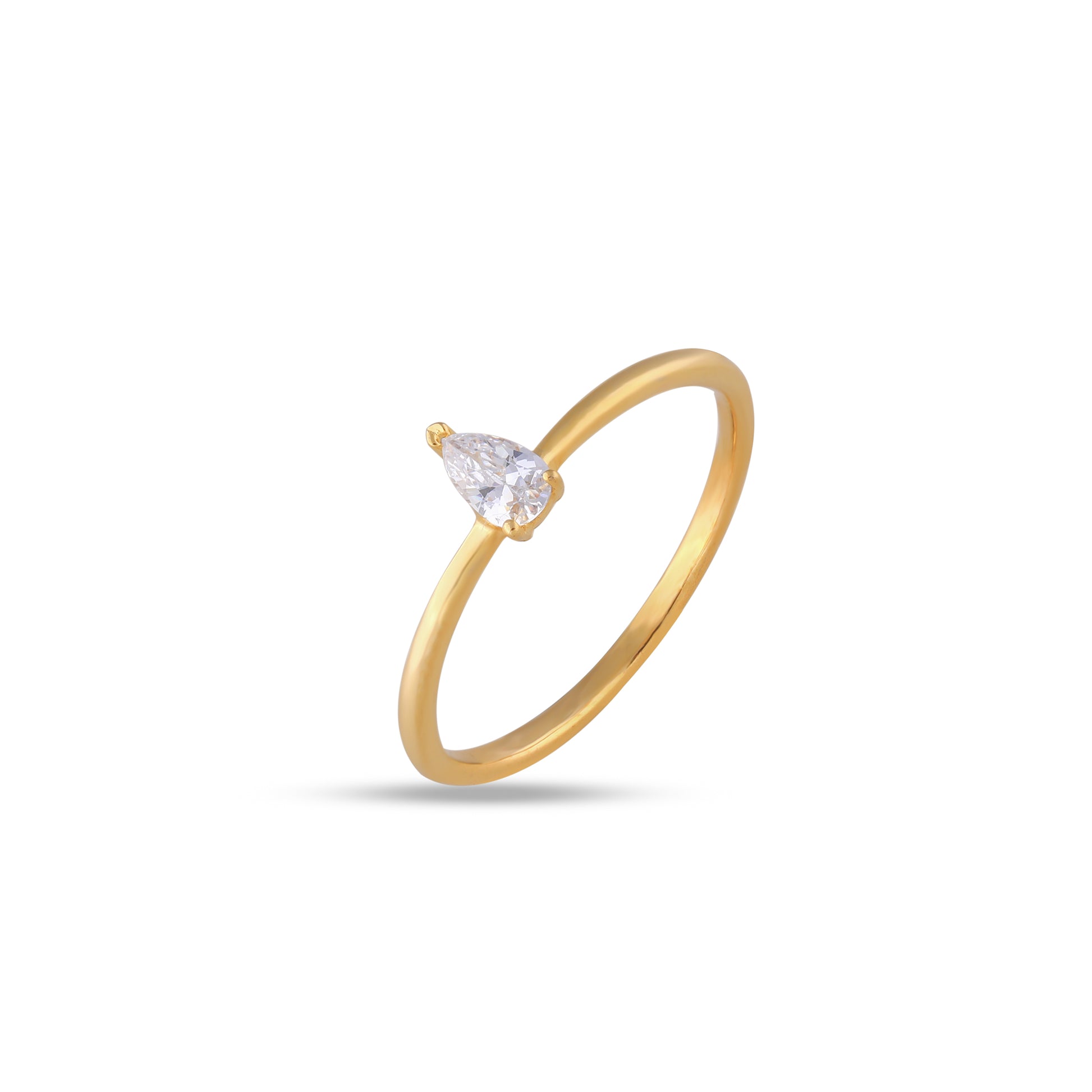 Yellow Gold Pear-Shaped Engagement Rings