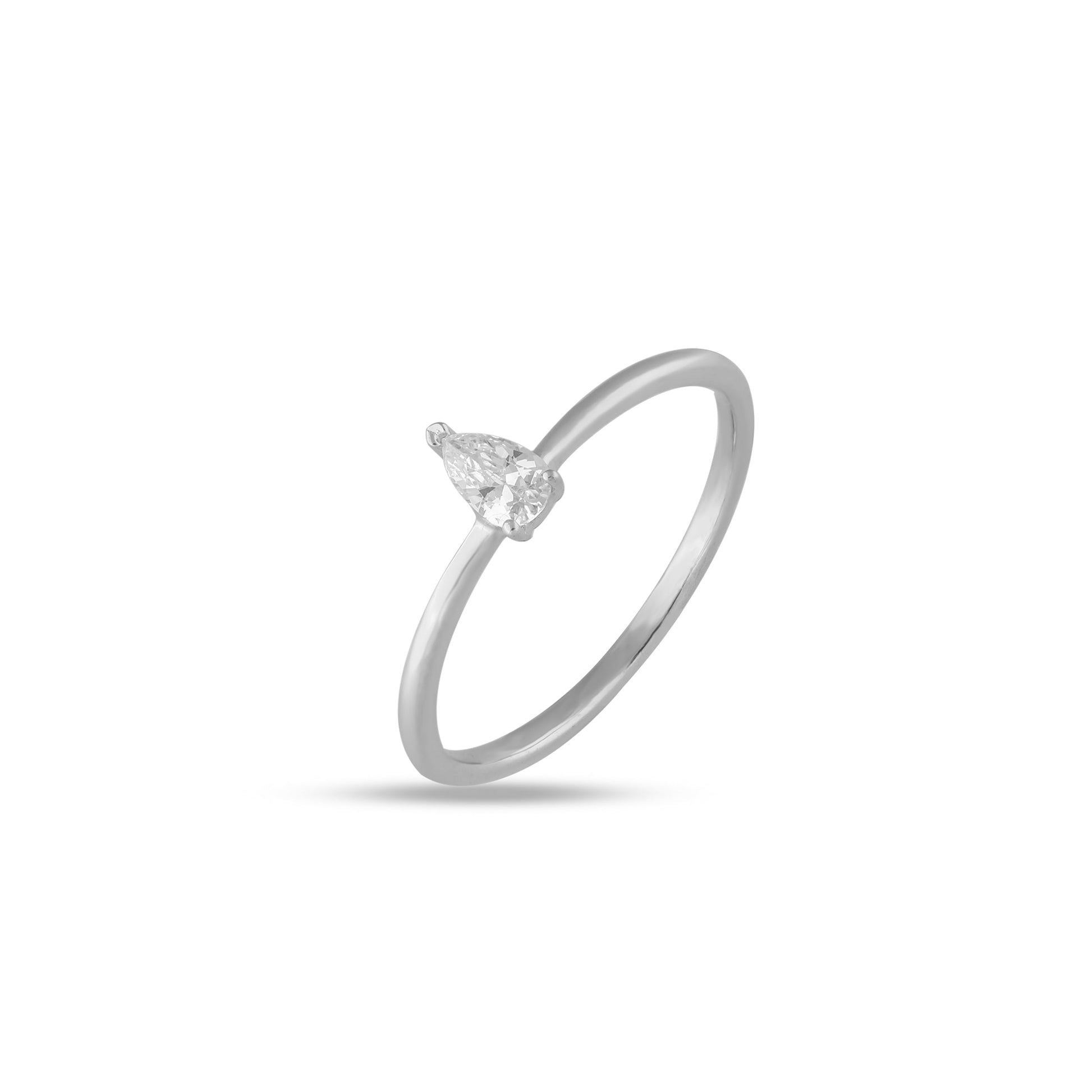 white gold pear shape engagement ring