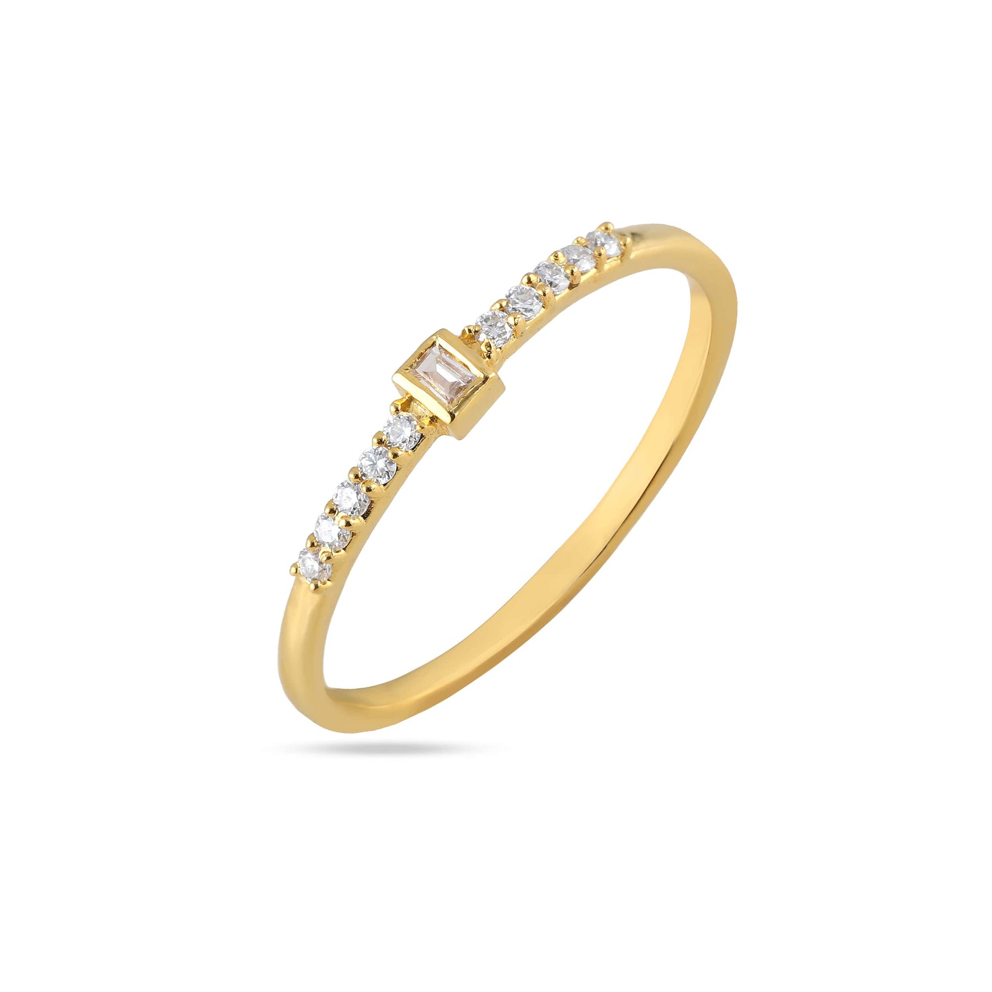 Baguette & Round Pave Diamond Band i