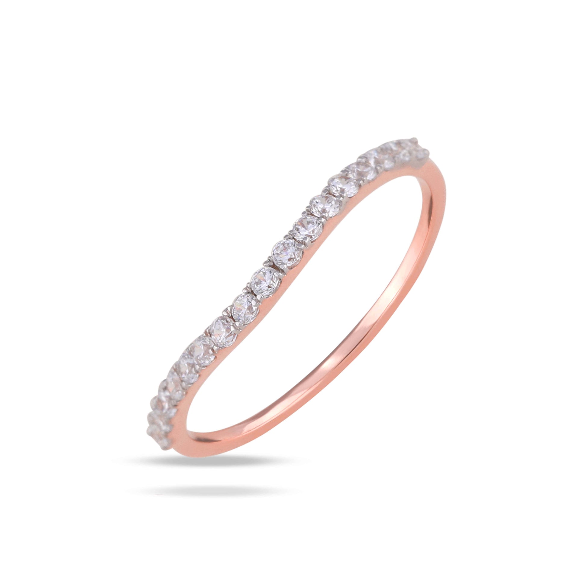 moissanite curved stackable band