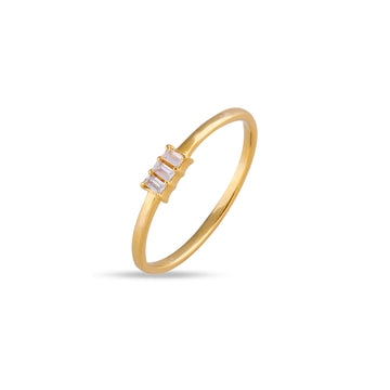 14k Gold Lab-grown Baguette Diamond Stackable Ring