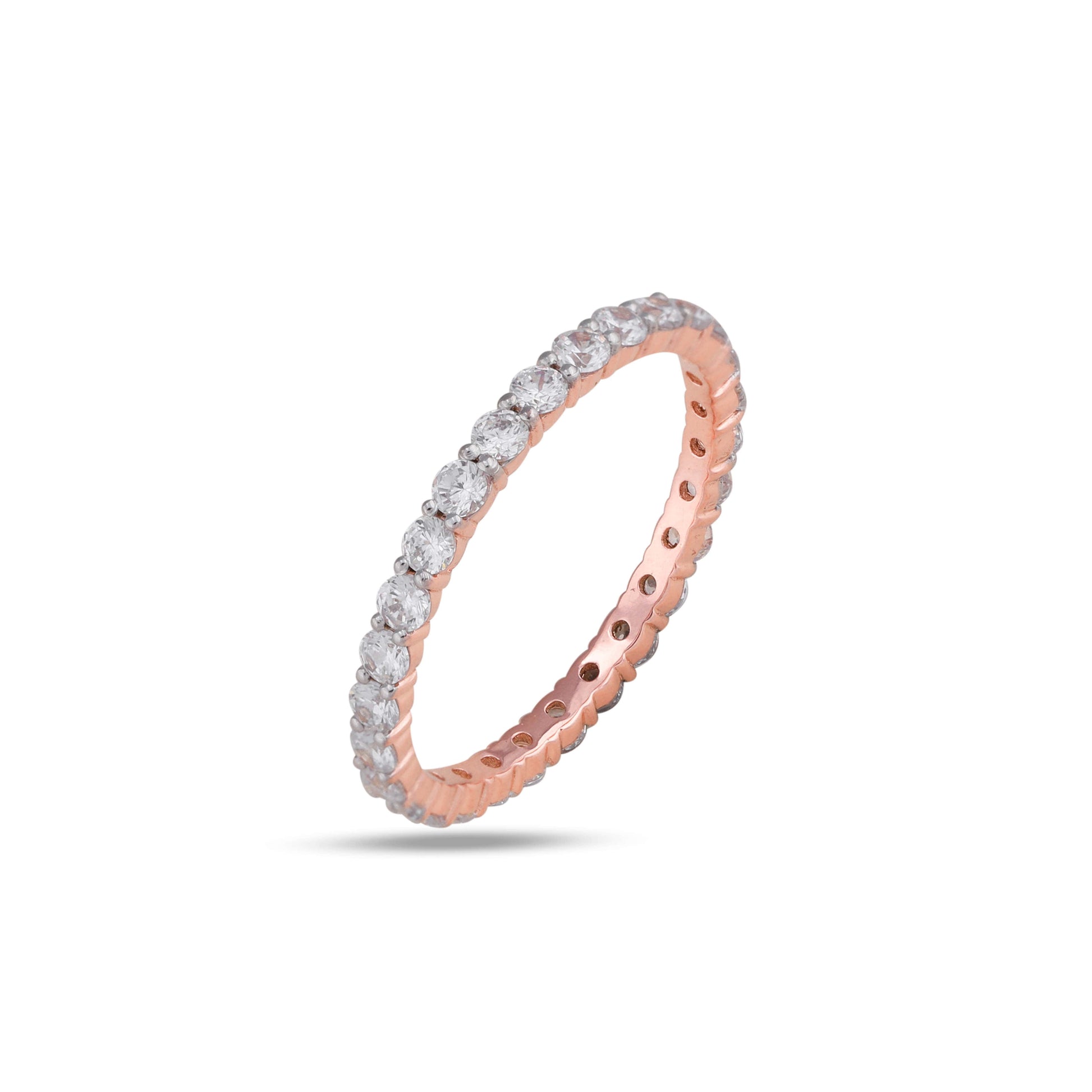 diamond eternity band in rose gold
