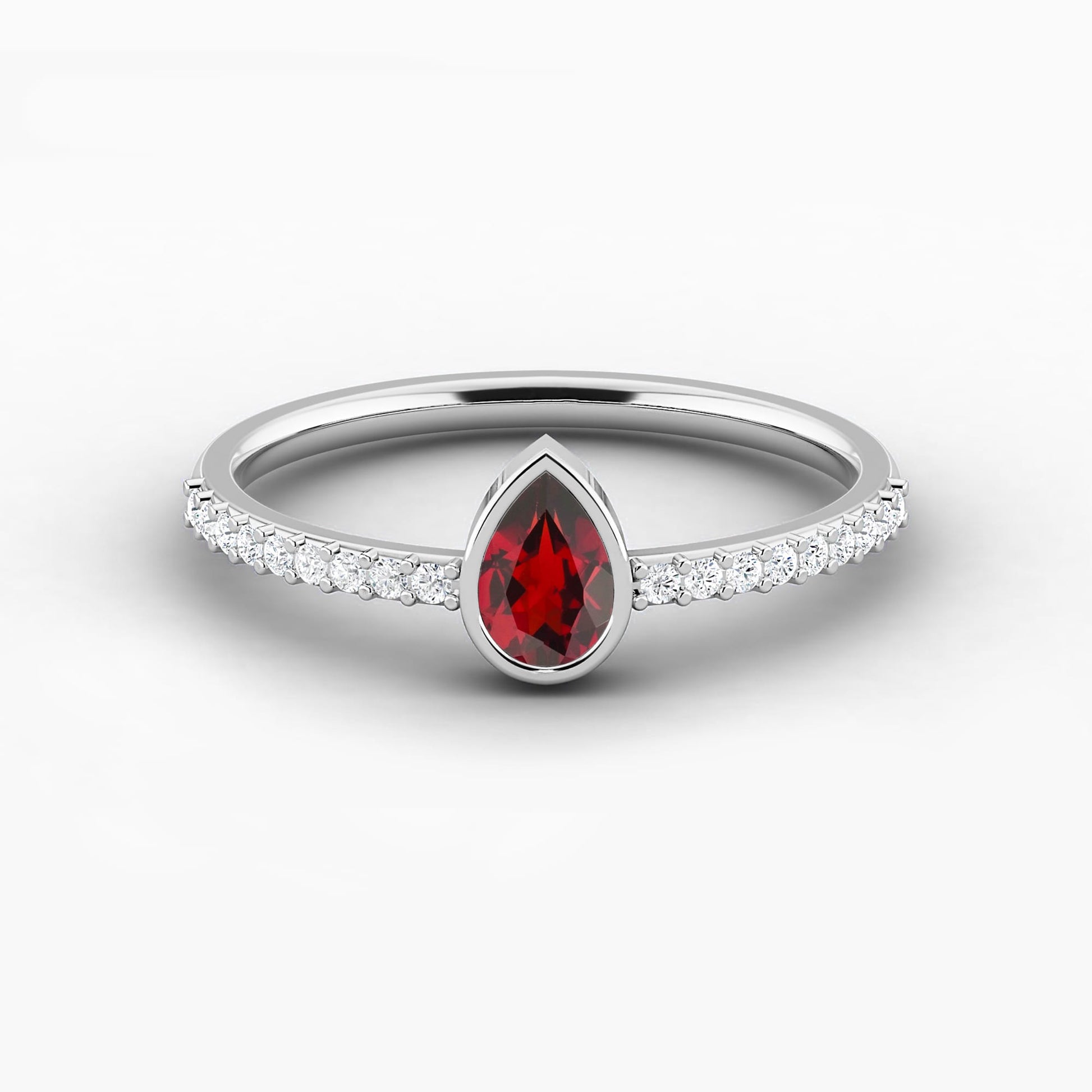 white gold Gemstone Solitaire Engagement Ring