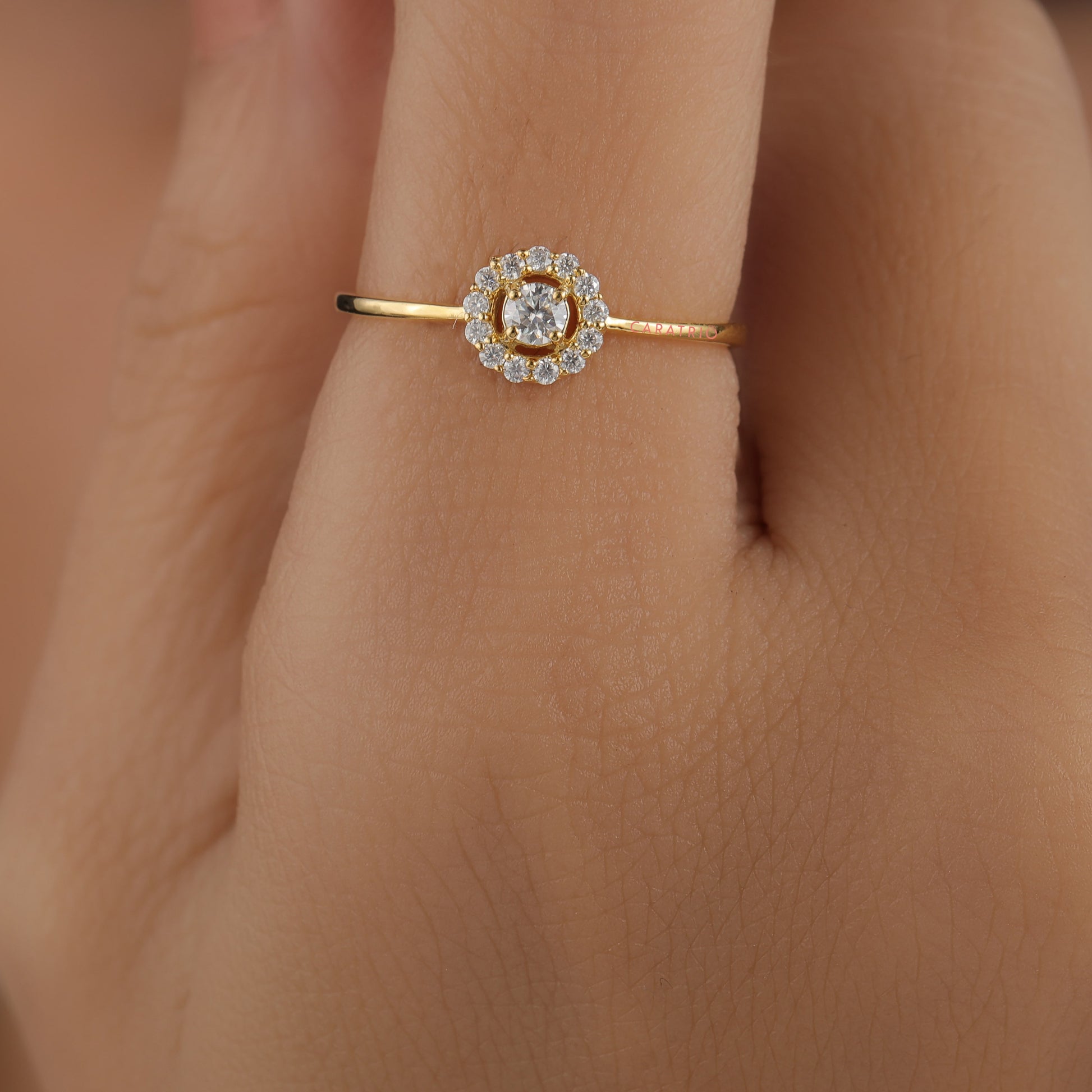 moissanite diamond halo ring