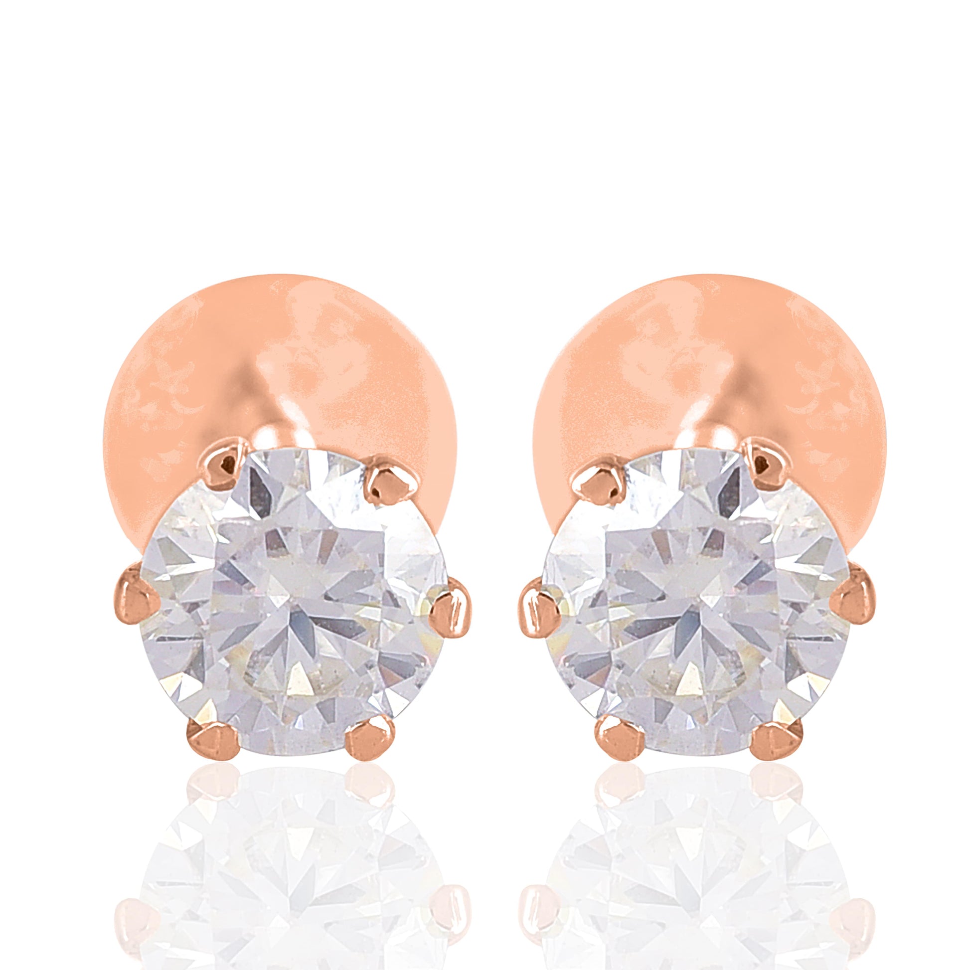 Stud Earrings in Rose Gold