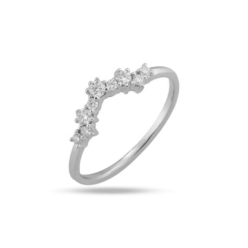 Round Cut Lab Grown Diamond Curved Band For Her