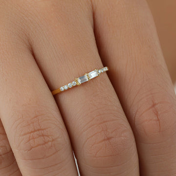 Twin Baguette Pavé Diamond Ring