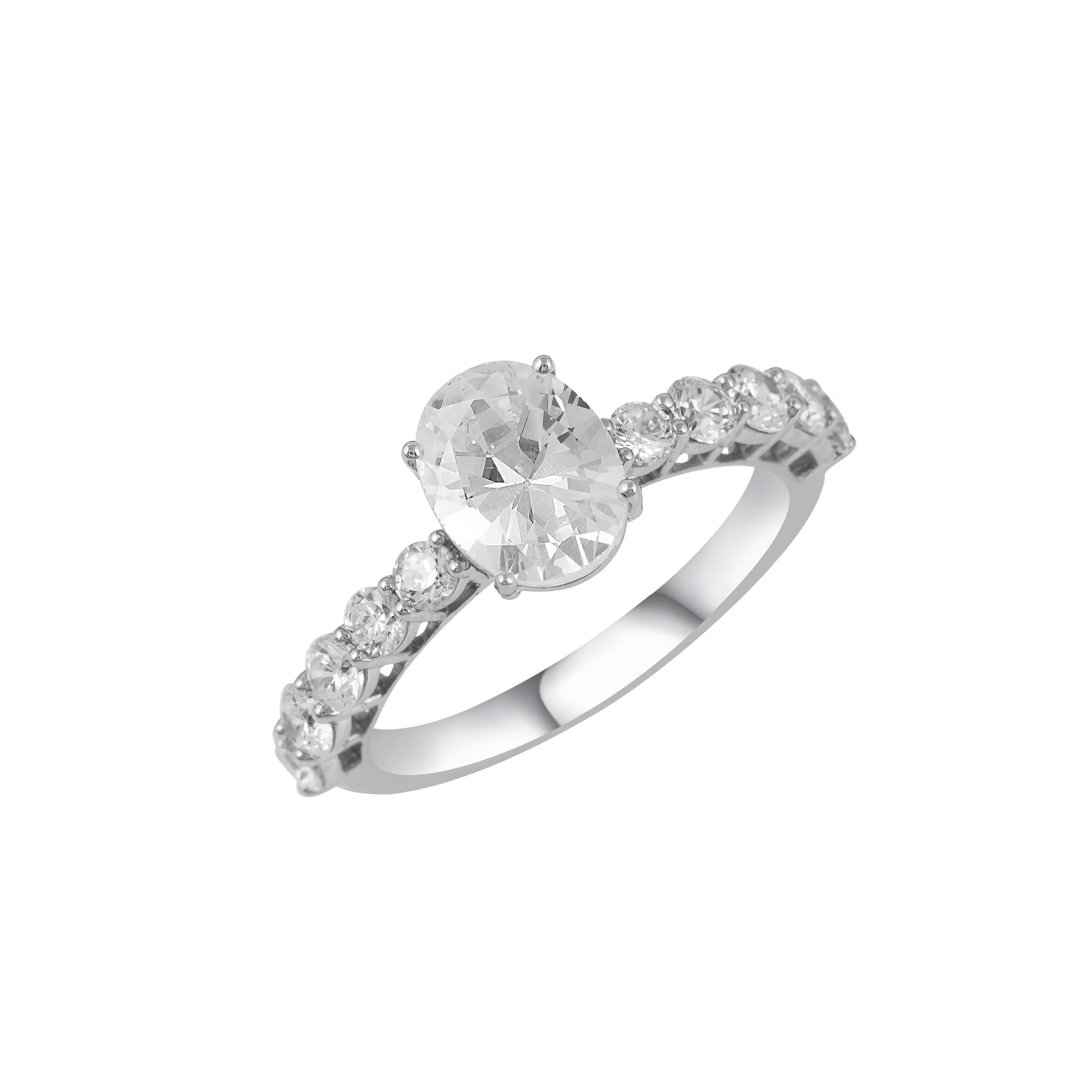  Diamond Graduated Oval Engagement Ring