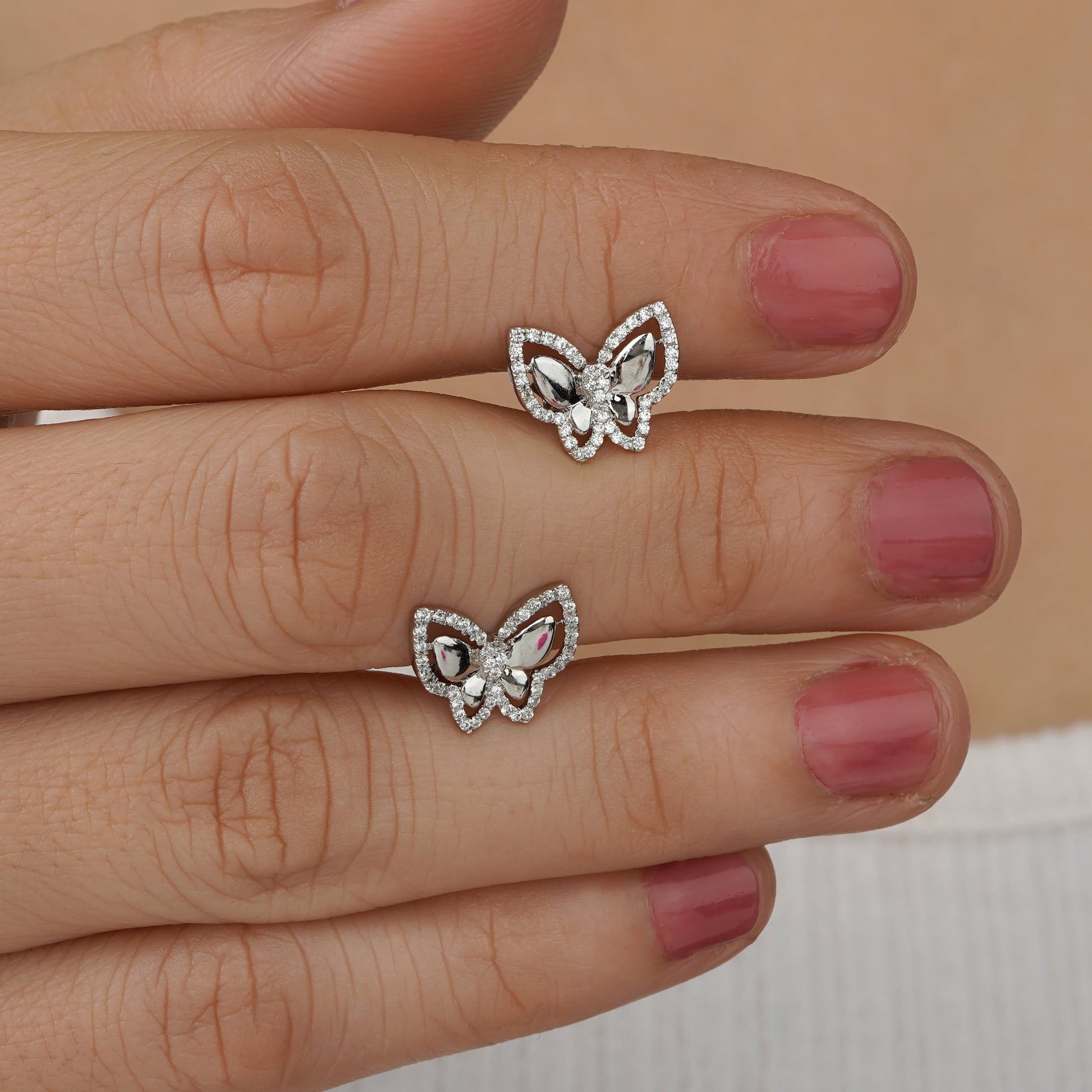Diamond Butterfly Stud earrings