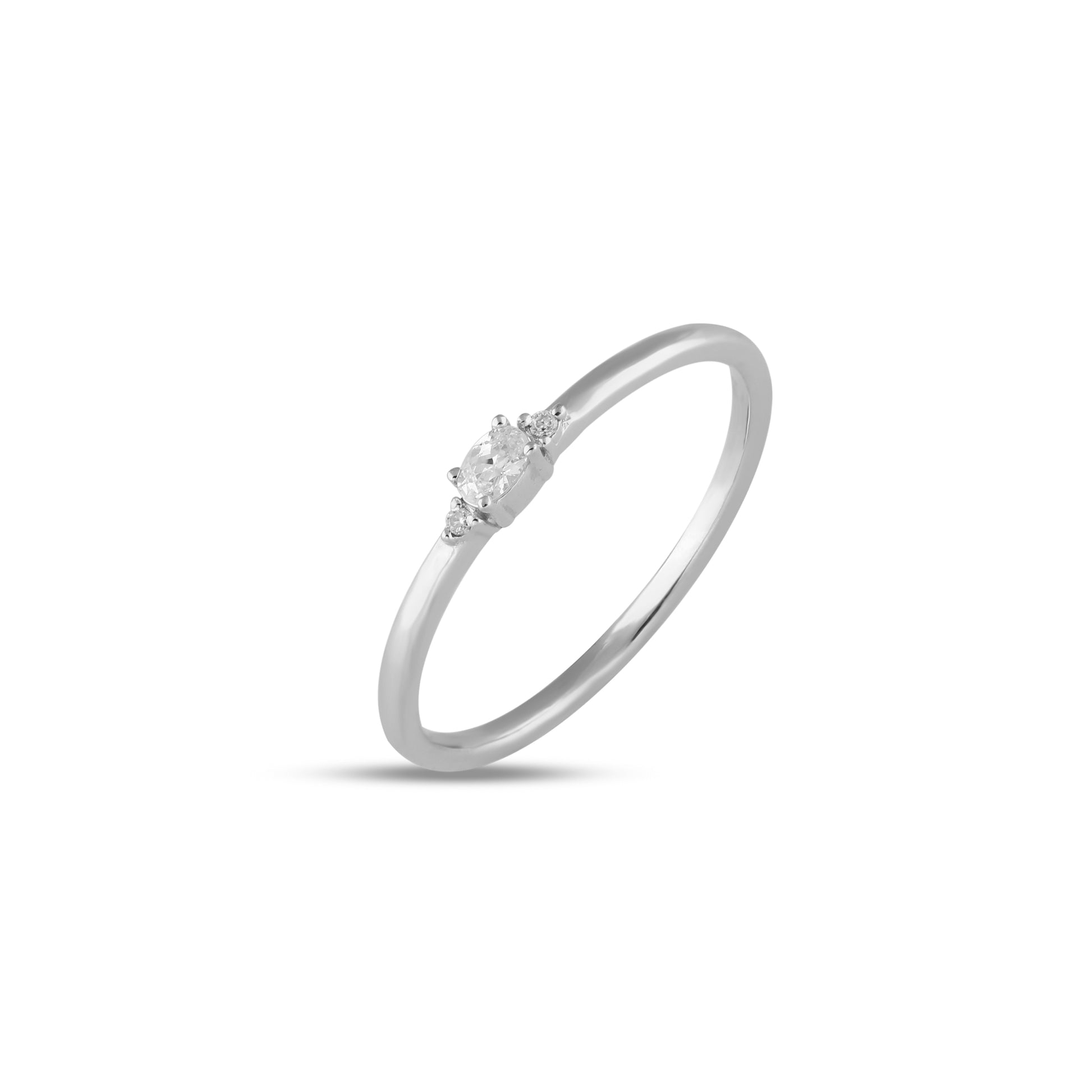White gold trio engagement ring