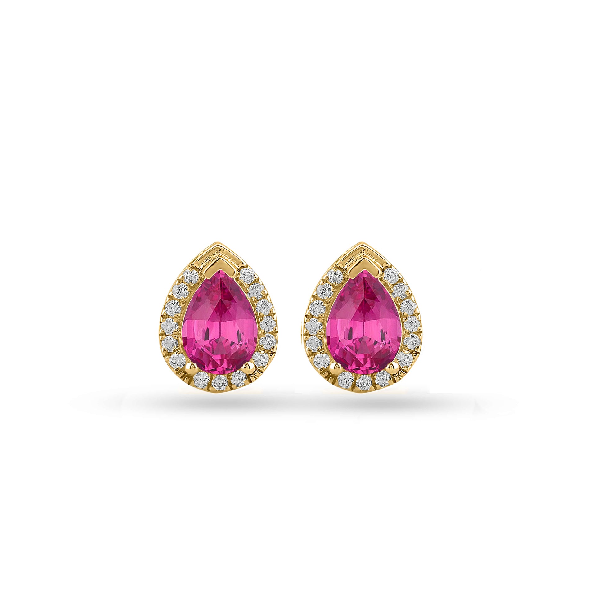 Pear-Shaped Pink Sapphire Stud Earrings 