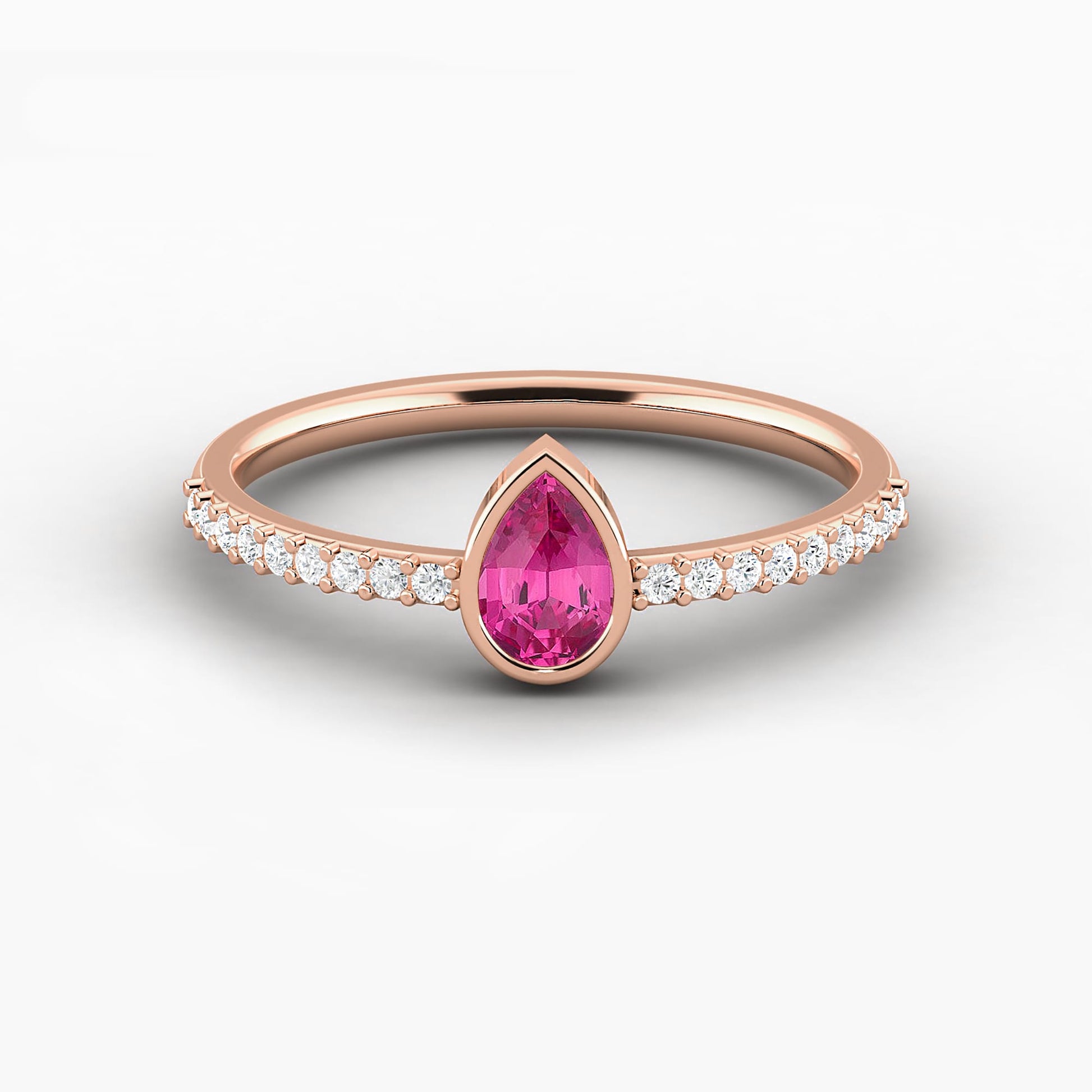 pink sapphire rose gold engagement ring