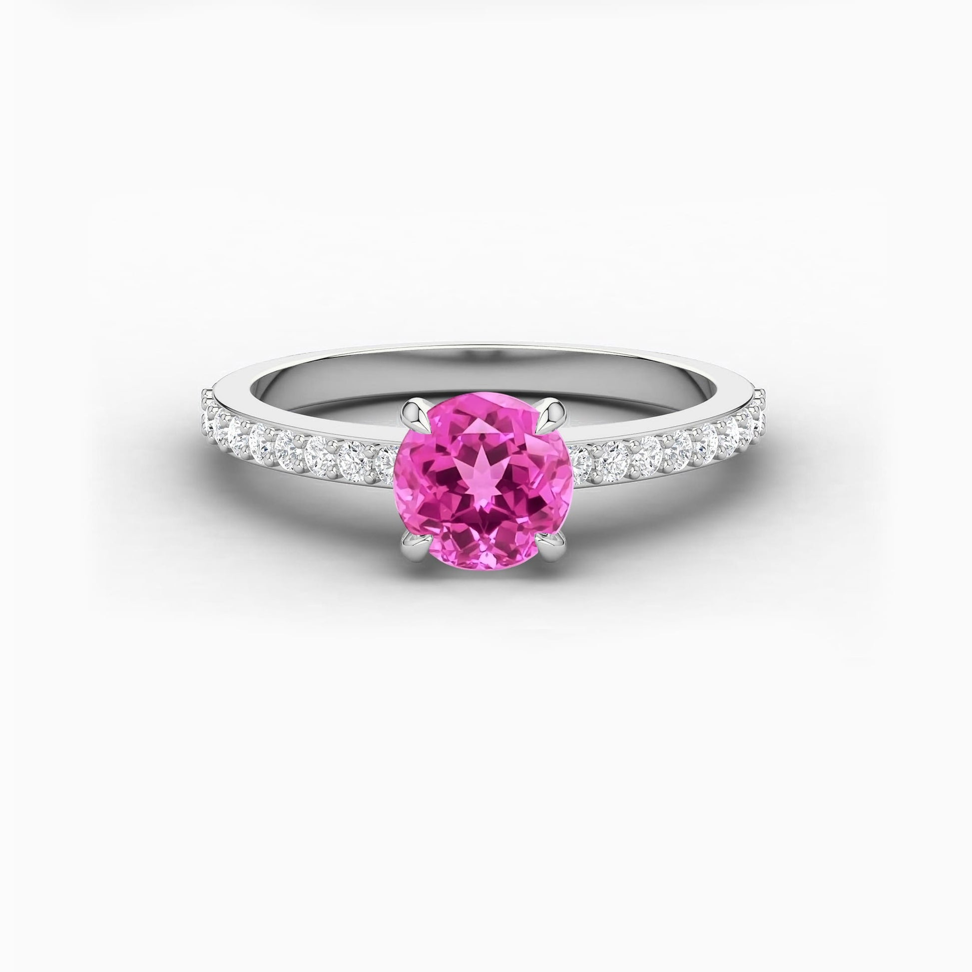 Pink sapphire solitaire ring