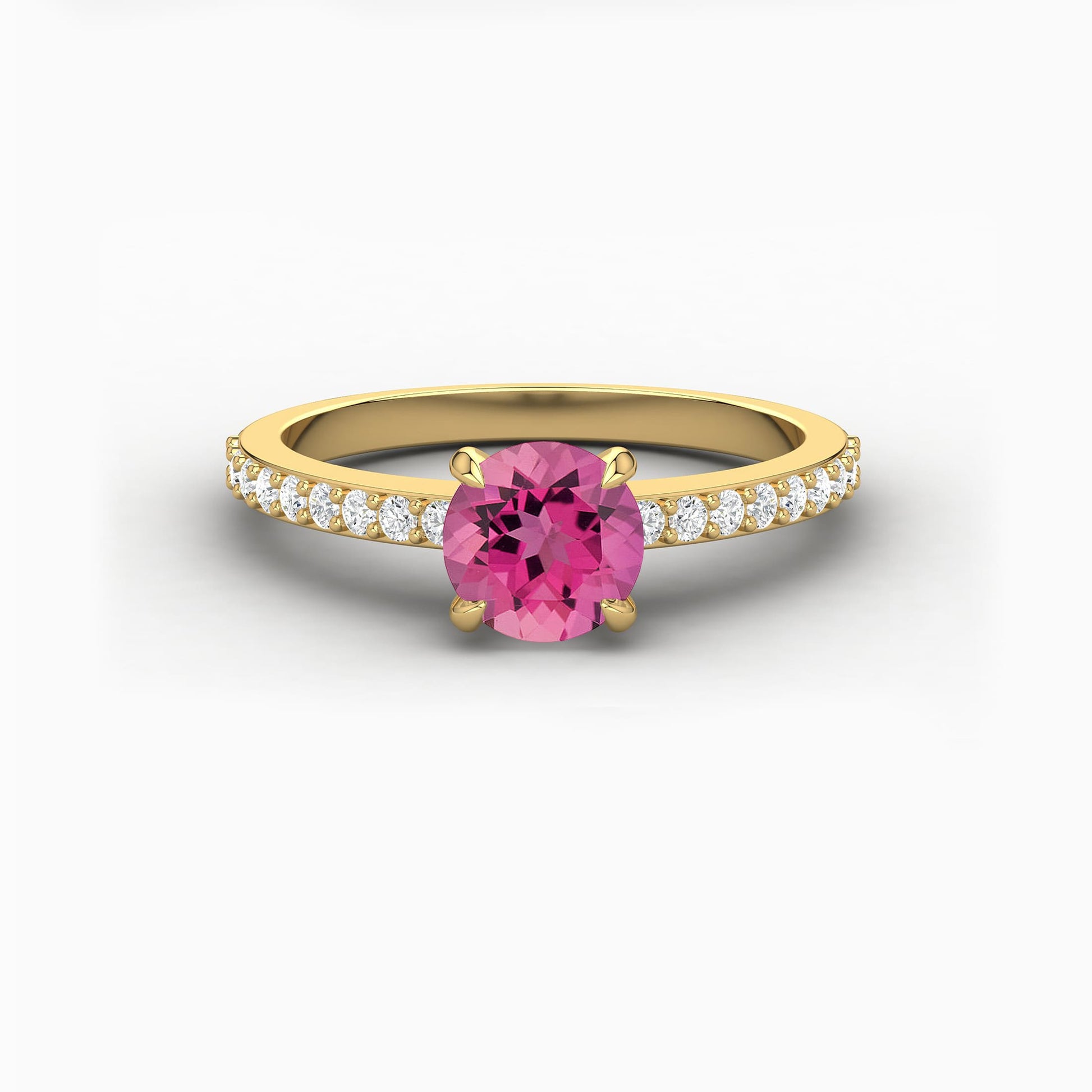 pink tourmaline diamond ring