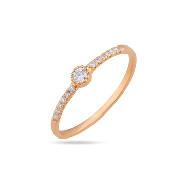 Round Lab Grown Diamond Minimalist Engagement Ring for Women