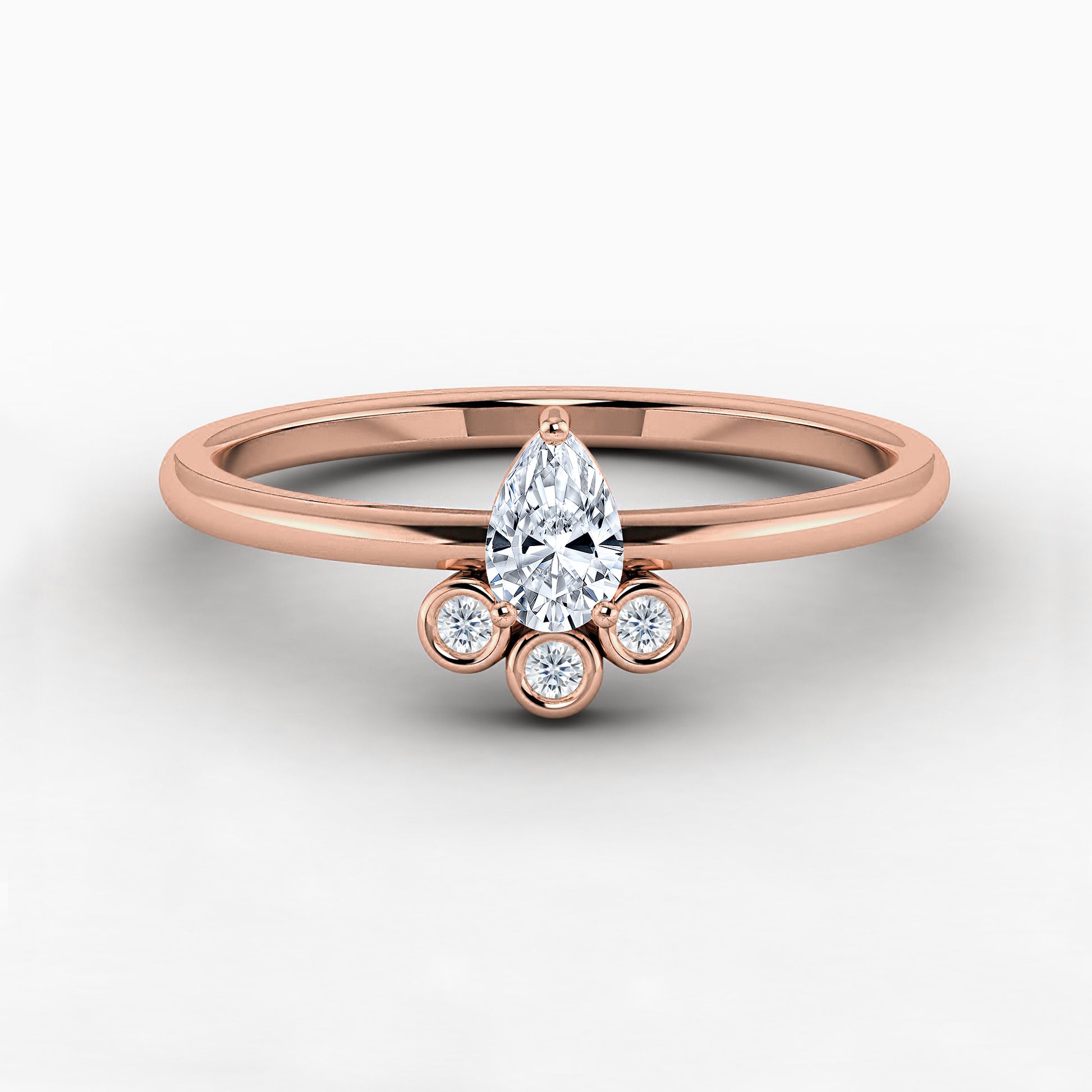 Rose Gold Pear Shape Solitaire Ring