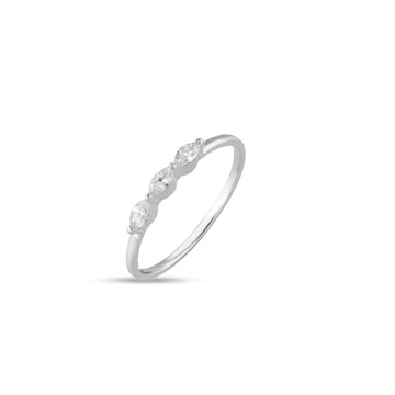 14k Floating Marquise Diamond Ring in Single Prong Set
