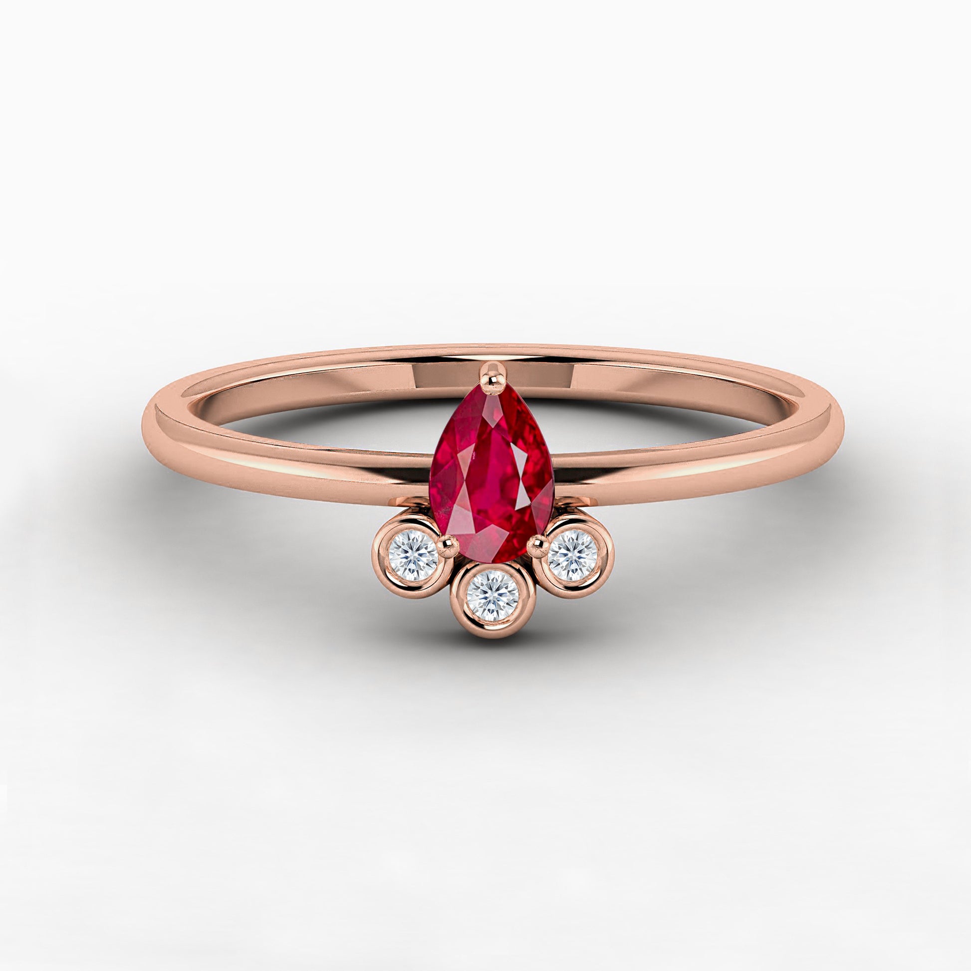 ruby stonepear shape gemstone ring