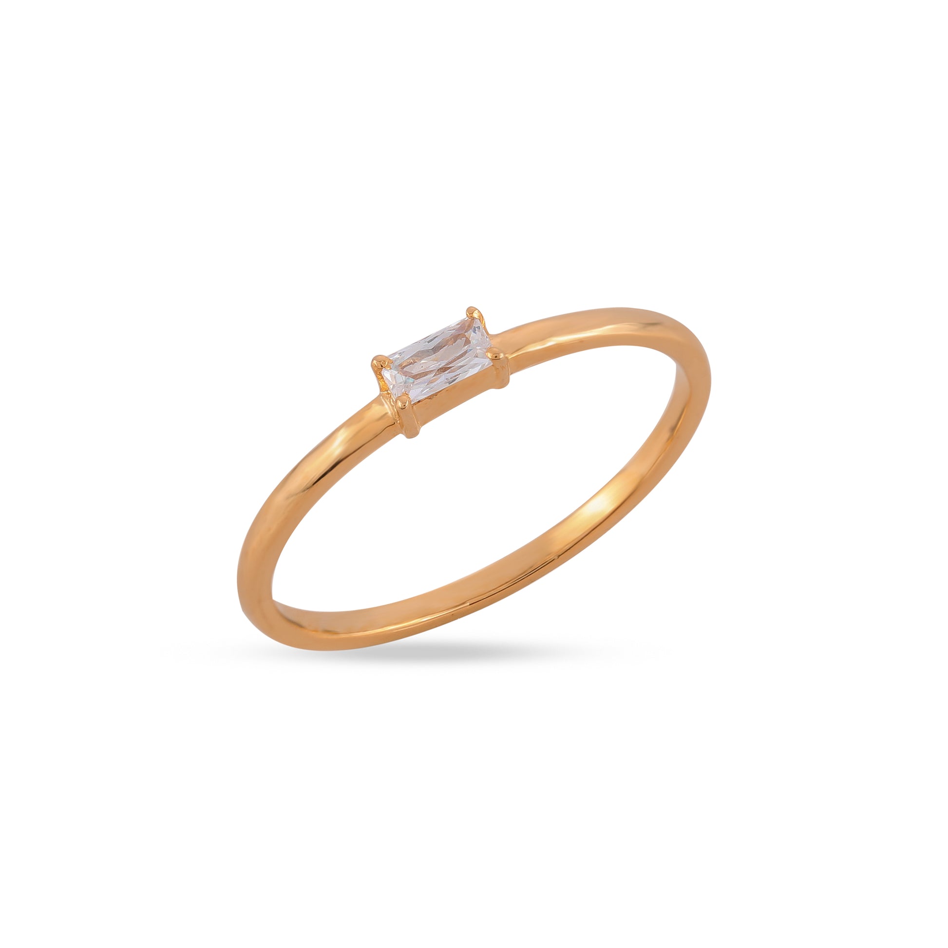 Rose Gold Radiant Cut Solitaire Diamond Ring