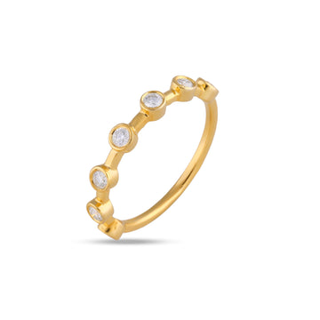 Diamond Bezel Stacking Ring in Yellow Gold
