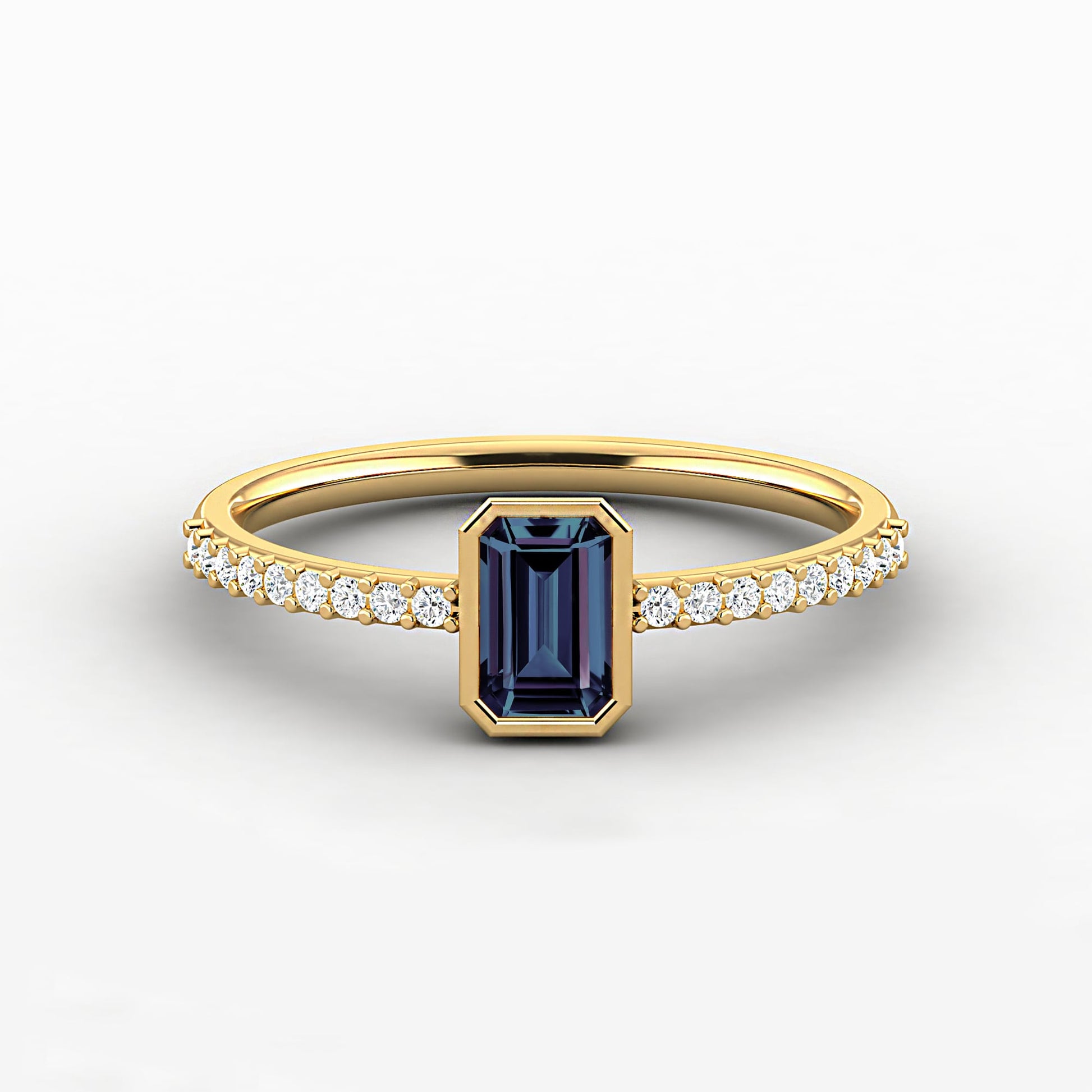 a ring with a blue stone