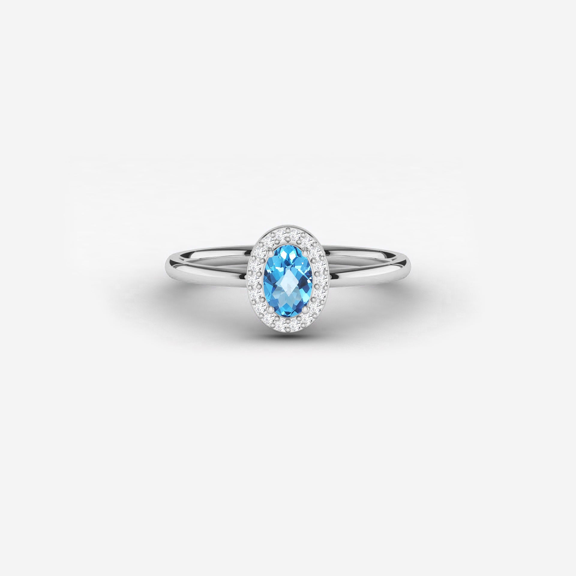 blue topaz white gold gemstone ring
