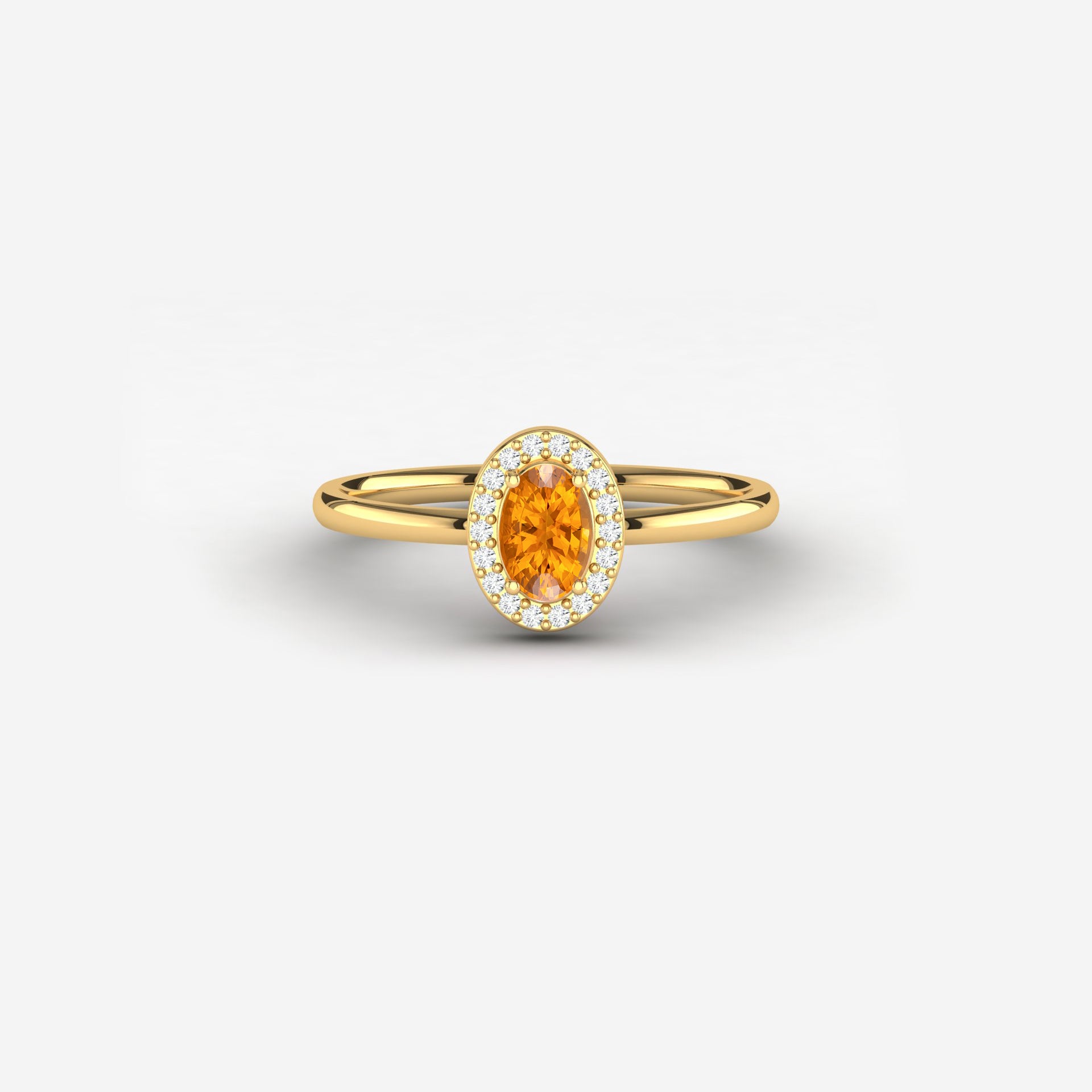 yellow gold citrine gemstone ring