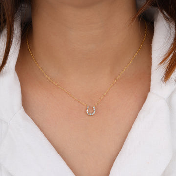 horseshoe diamond necklace most trendy pendant