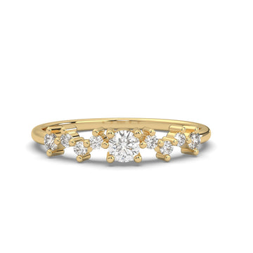 14K Gold Zig Zag Lab-grown Diamond Wedding Ring