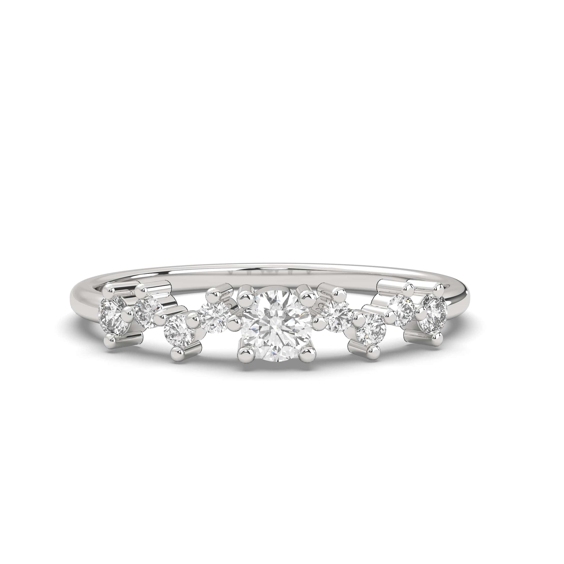 Cluster Diamond Unique Stacking Ring