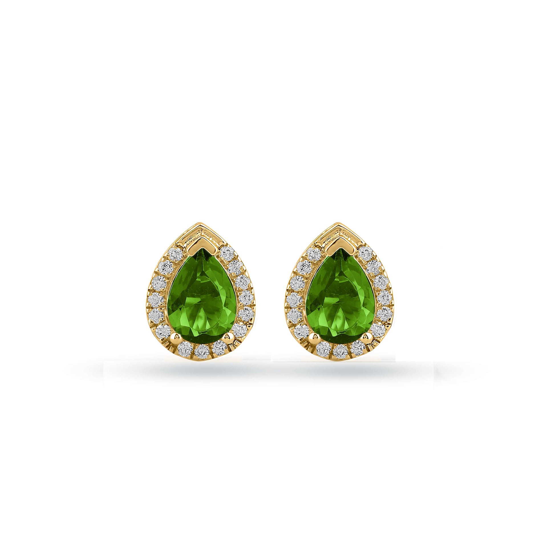 Pear-cut halo gemstone earrings
