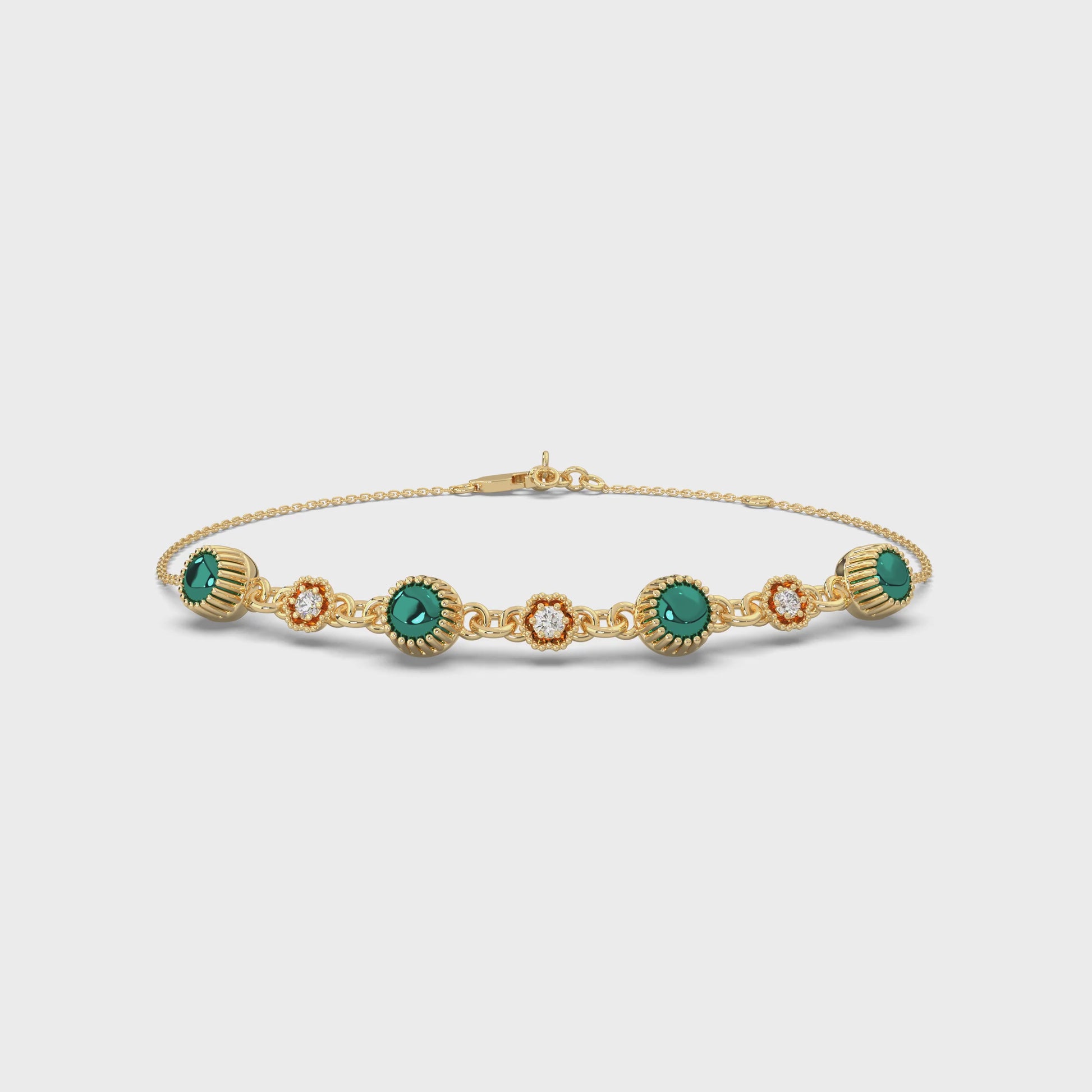 Green Emerald Moissanite Bracelet