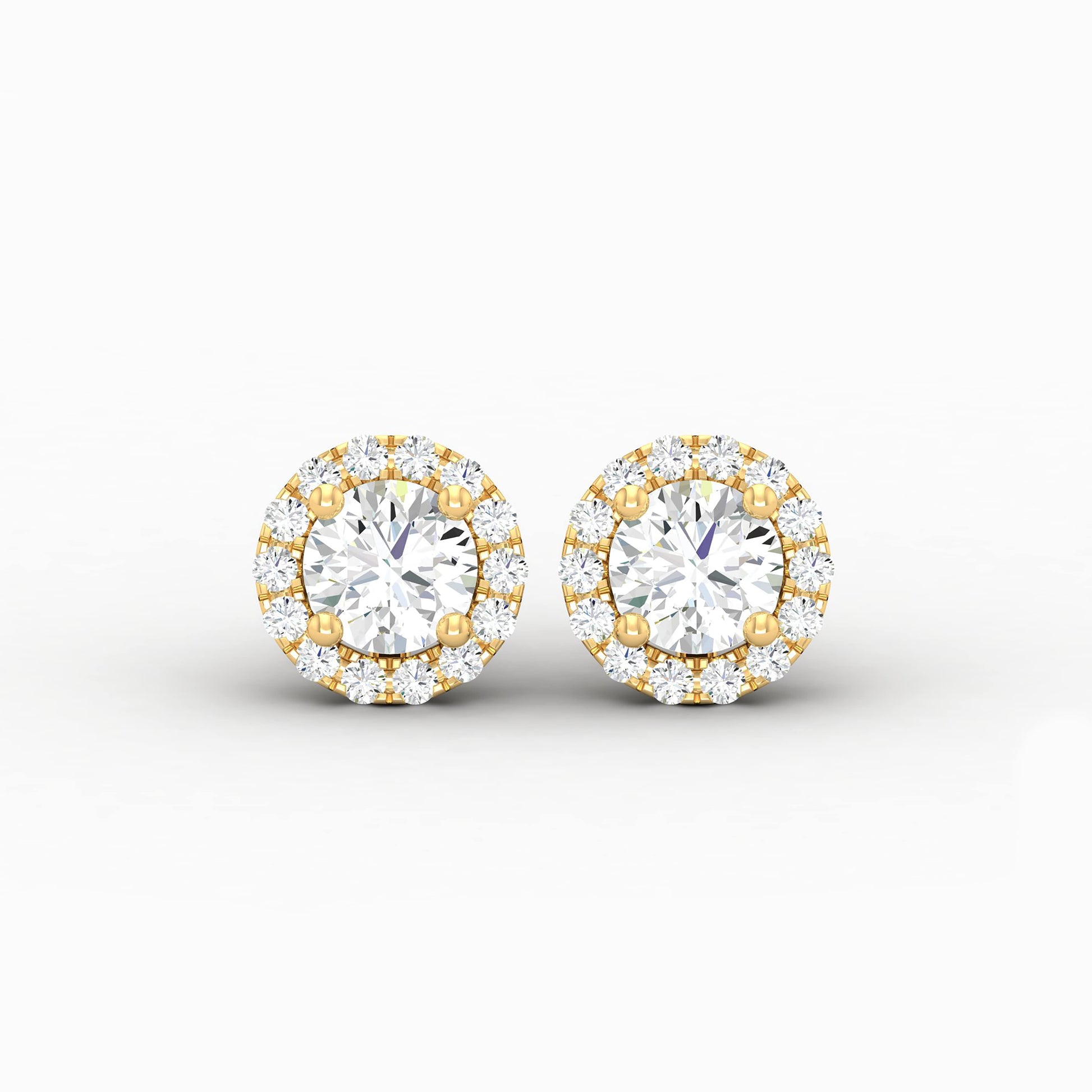 Round brilliant diamond earrings
