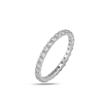 Round moissanite eternity band for her