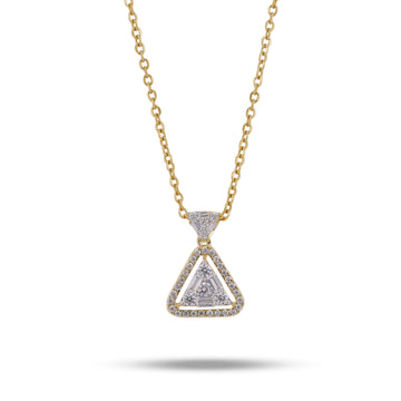 Triangle Shaped Round and Baguette Diamond