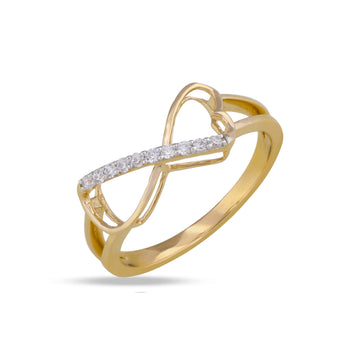 infinity ring in yellow gold