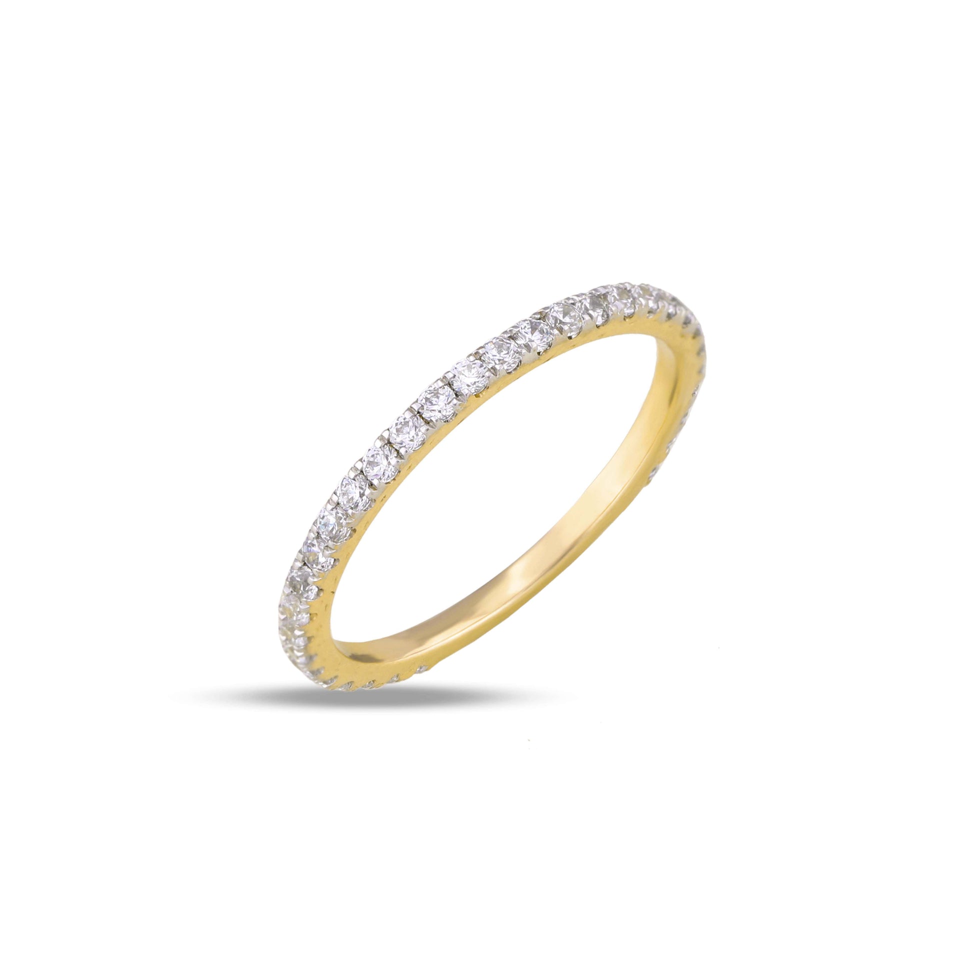 diamond stacking rings in yellow gold