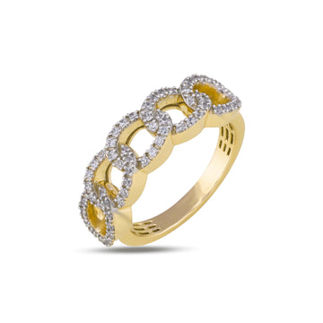 Round Lab Grown Diamond Curb Link Stackable Ring