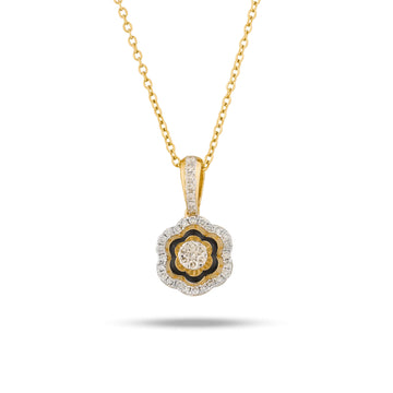 Floral Diamond Pendant in yellow gold